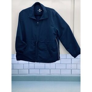 Activology Mens XL Navy Blue Full Zip Windbreaker Jacket Mesh Lined Lightweight
